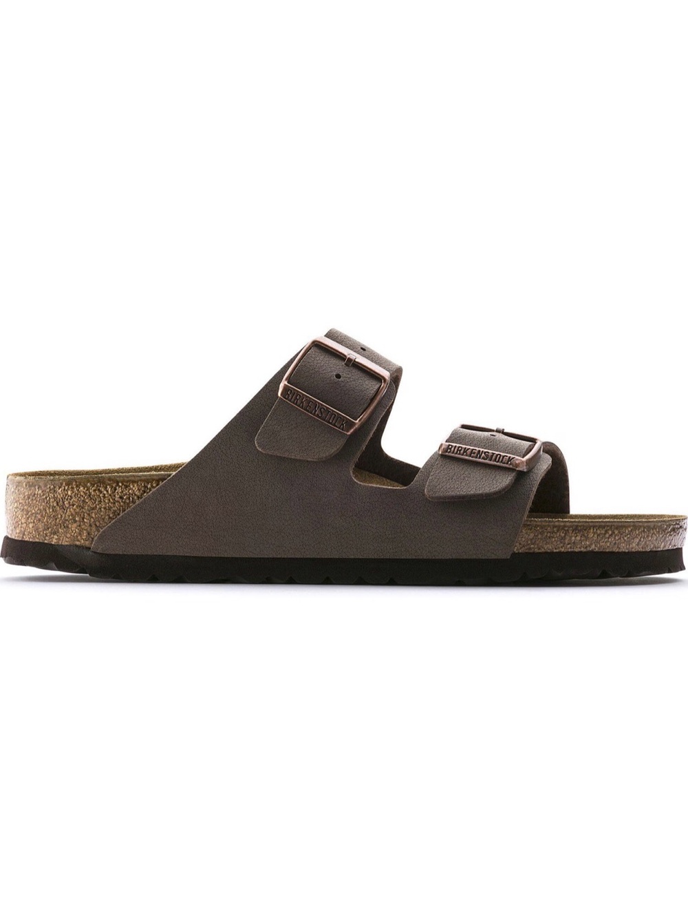 Birkenstock Arizona Two-Strap Sandal in Brown with Copper Buckles - new in box! - Picture 3 of 13